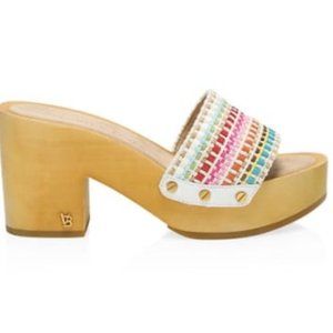 Veronica Beard Hannalee Woven Clog Mule Sandals Size 7